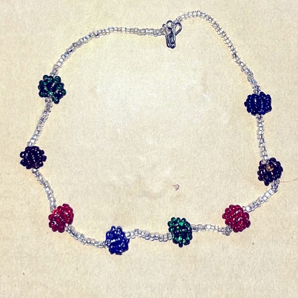 Hand beaded anklet
